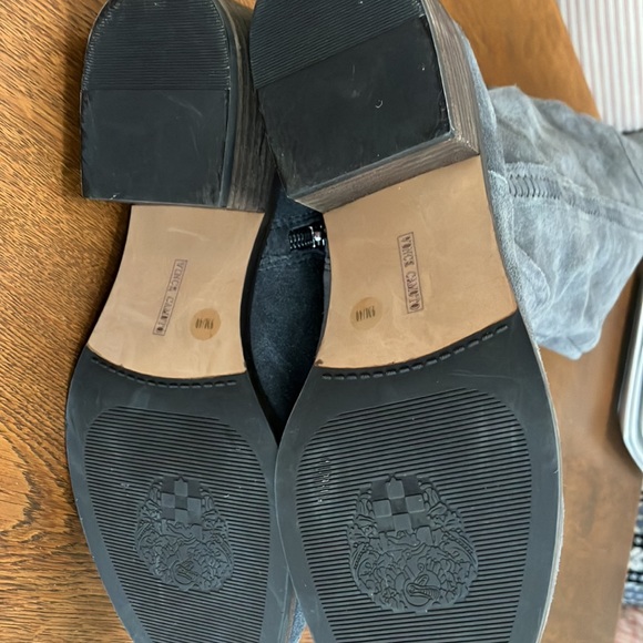 Sexy Over the Knee Gray Suede, sz 9, 2 inch block heel Boots, like brand new!!! - Picture 2 of 11